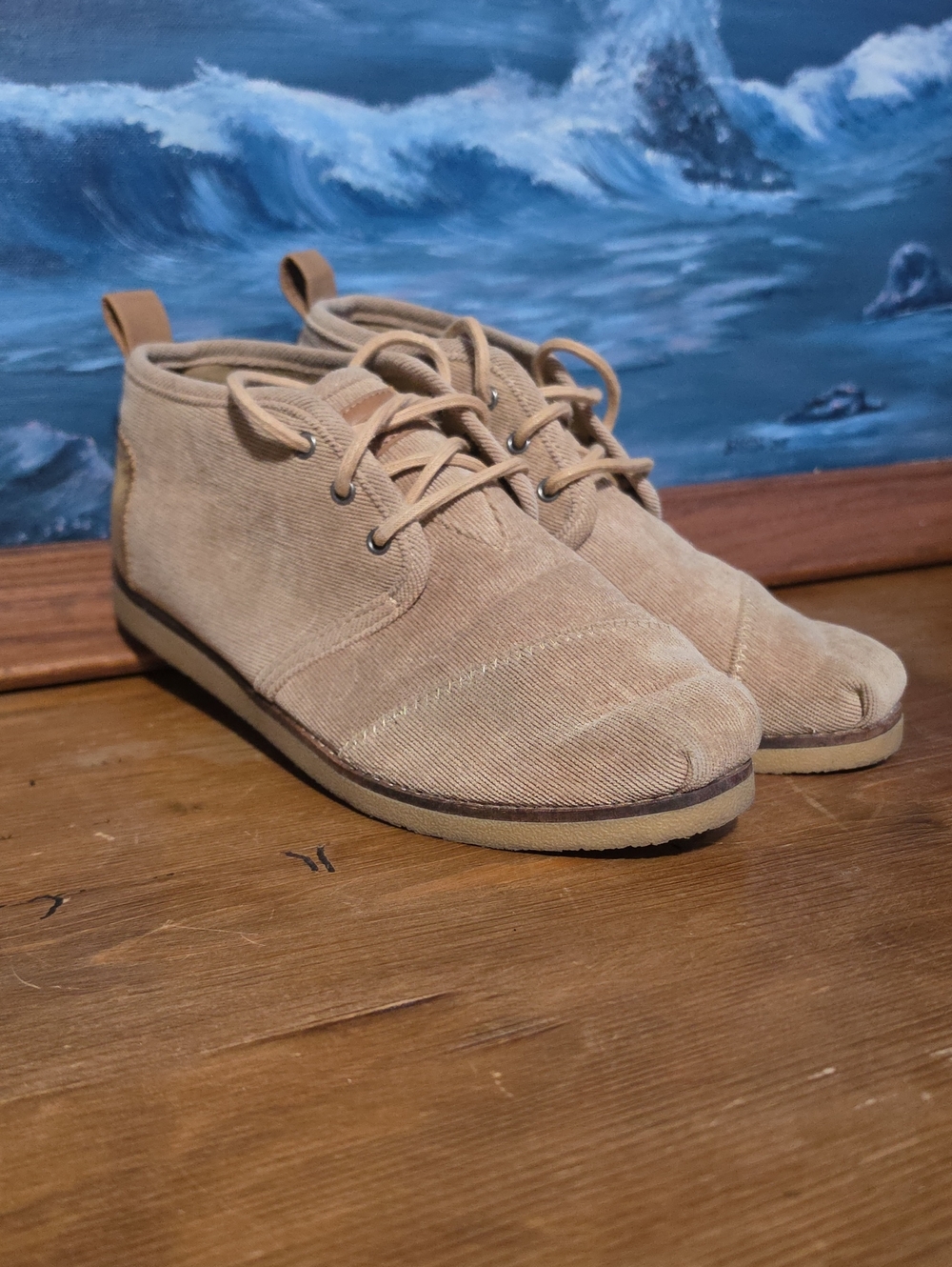 Toms Women's Chukka Boots in Tan Canvas, W 8.5